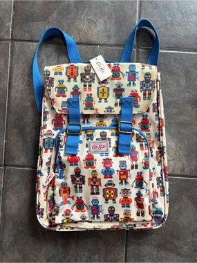 Cath Kidston "Cath Kids" Robot Print Waterproof Backpack NWT